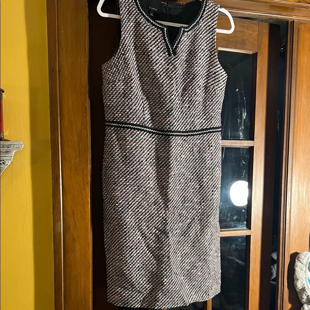 Talbots Black and White Textured Midi Dress